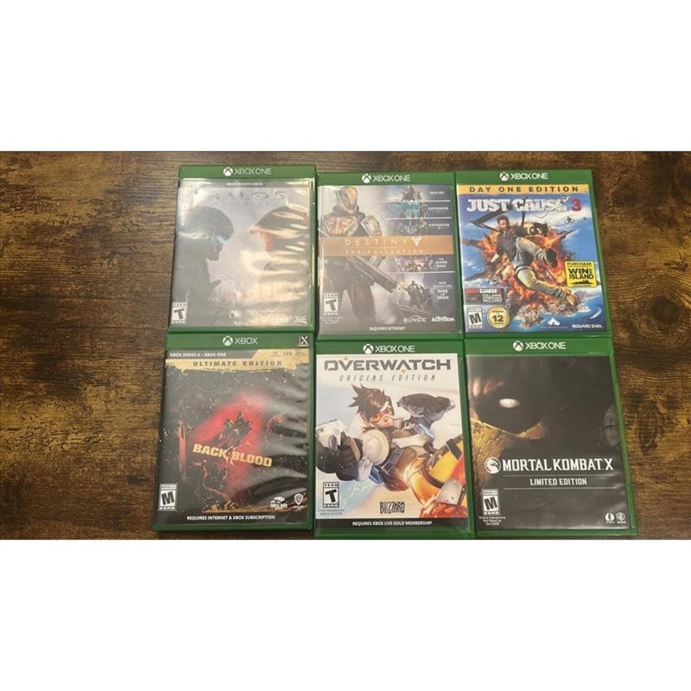 Xbox One Series X Game Lot Halo 5 Destiny Just Cause 3 Back 4 Blood Overwatch